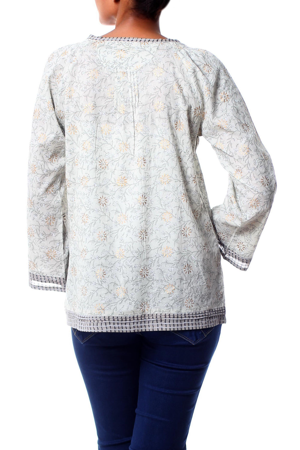Pretty Block Print Cotton Blouse for Women from India - Rajasthan Grace